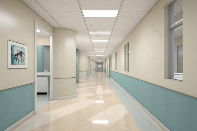 明亮干净的医院走廊场景摄影图,高清,摄影图,摄影图片,图片大全,摄影图免费下载